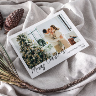 Cartes Pour Fêtes Annuelles Vacances photo minimalistes modernes Noël propre