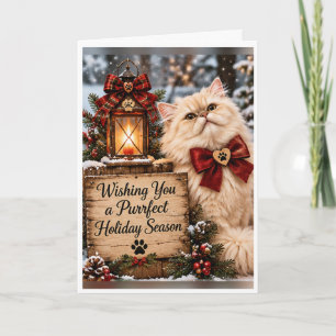 Cartes Pour Fêtes Annuelles Vacances Purrfect personnalisées pour chat persan 