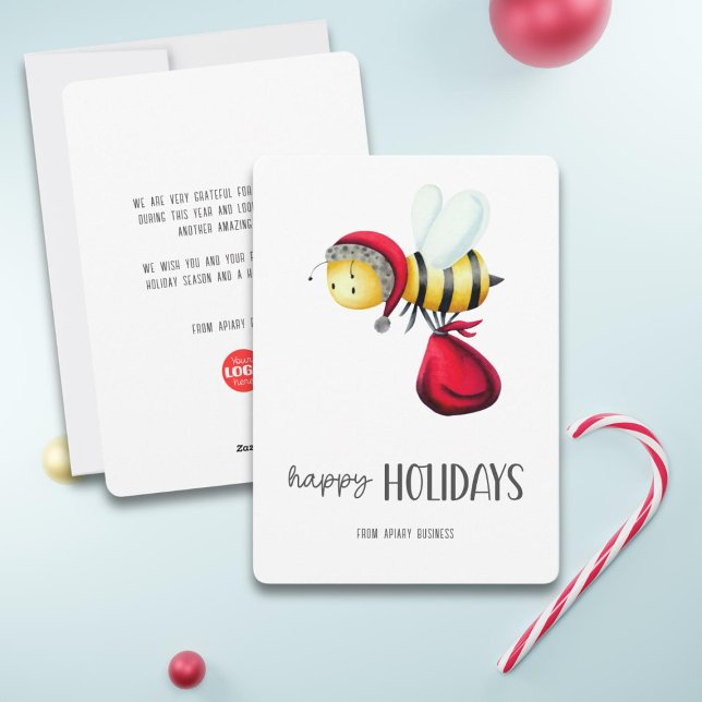 Cartes Pour Fêtes Annuelles Vacances simples et heureuses Père Noël Apiary Bus (Créateur téléchargé)