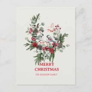 Cartes Pour Fêtes Annuelles Vacances simples minimalistes en bois de Noël 1