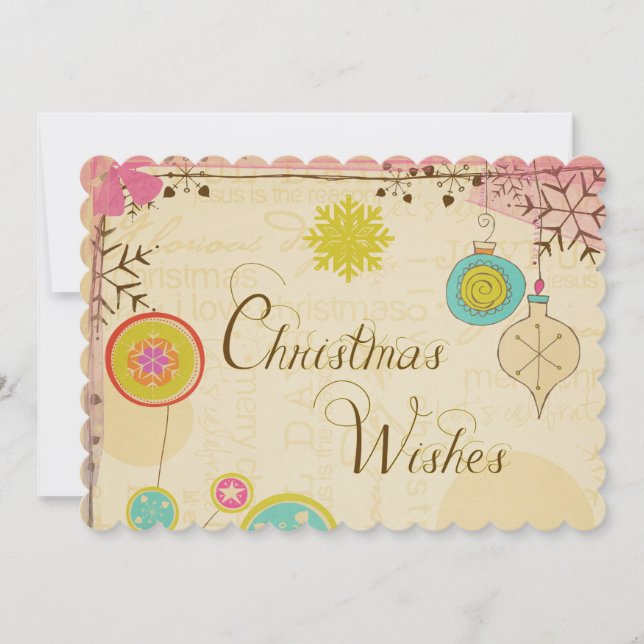 Cartes Pour Fêtes Annuelles Vacances typographiques anciennes (Devant)