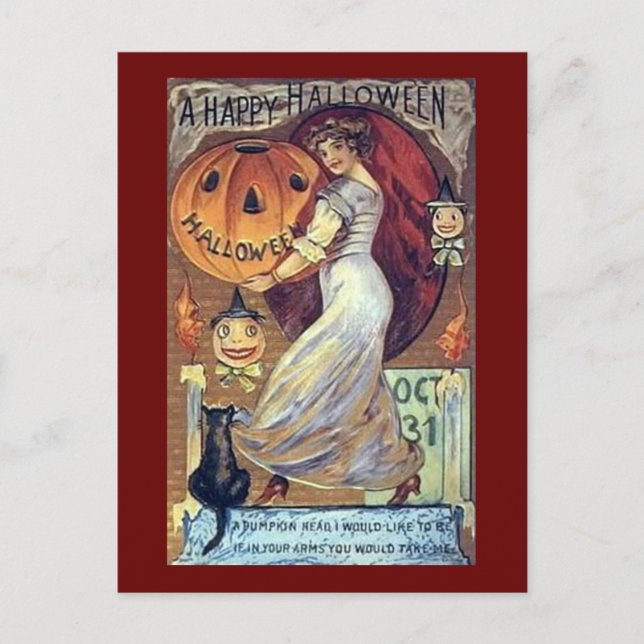 Cartes Pour Fêtes Annuelles Vacances Vintages *Joyeux Halloween* (Devant)