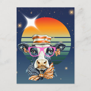 Cartes Pour Fêtes Annuelles Vache américaine