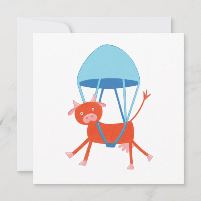 Cartes Pour Fêtes Annuelles Vache aventurière (Devant)