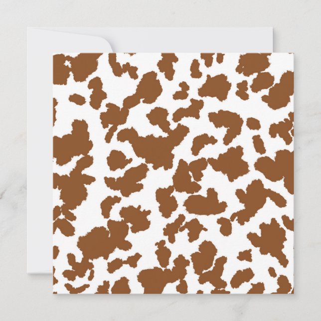 Cartes Pour Fêtes Annuelles Vache Brown Et Blanche Cacher Motif fourrure (Devant)