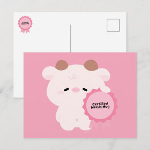 Cartes Pour Fêtes Annuelles Vache certifiée qui a besoin d'un câlin