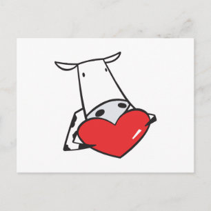 Cartes Pour Fêtes Annuelles vache de coeur valentine