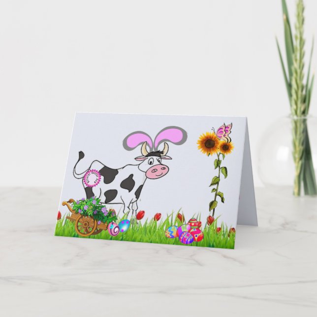 Cartes Pour Fêtes Annuelles Vache de Pâques officielle (Devant)