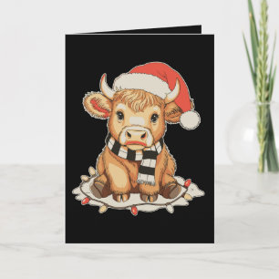 Cartes Pour Fêtes Annuelles Vache des Highlands de Noël Meugle Saison des Fête