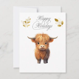 Cartes Pour Fêtes Annuelles Vache des Highlands Saisonnière