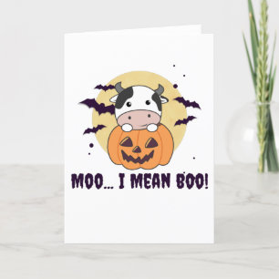 Cartes Pour Fêtes Annuelles Vache Fantôme Mignon Kawaii Halloween Meugle Je Ve