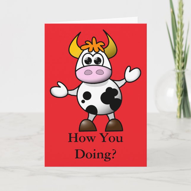 Cartes Pour Fêtes Annuelles Vache Heureuse Sainte-Valentin amusante (Devant)