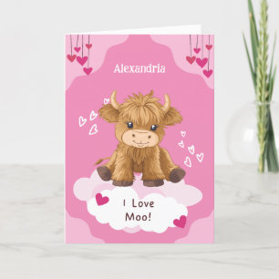 Cartes Pour Fêtes Annuelles Vache Highland Valentine Mignonne