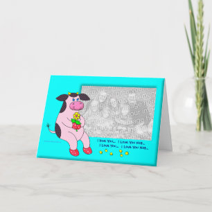 Cartes Pour Fêtes Annuelles Vache Holly "Love You Love You Love You Love You L