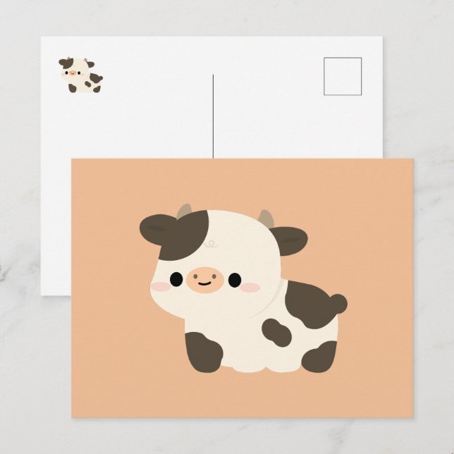 Cartes Pour Fêtes Annuelles Vache Holstein (Devant / Derrière)