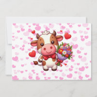 Vache mignonne de la Saint-Valentin