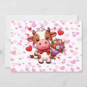 Cartes Pour Fêtes Annuelles Vache mignonne de la Saint-Valentin