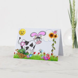 Cartes Pour Fêtes Annuelles Vache officielle à Pâques