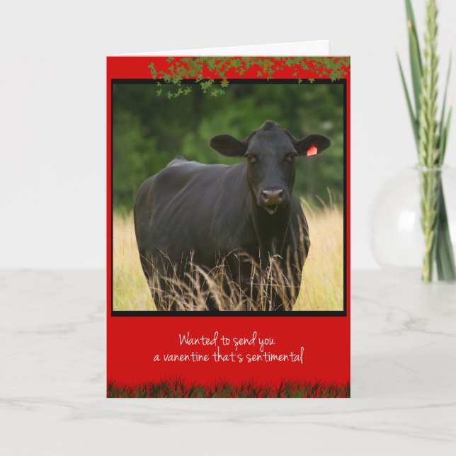 Cartes Pour Fêtes Annuelles Vache Valentine (Devant)