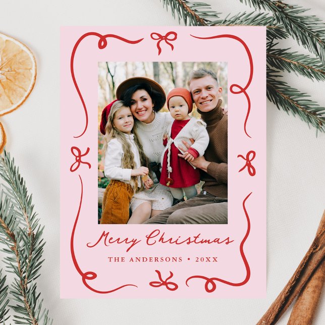 Cartes Pour Fêtes Annuelles Vaches à main lunaire rose et rouge (Créateur téléchargé)