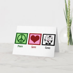 Cartes Pour Fêtes Annuelles Vaches d'amour pour la paix