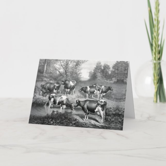 Cartes Pour Fêtes Annuelles Vaches dans les pâturages (Devant)