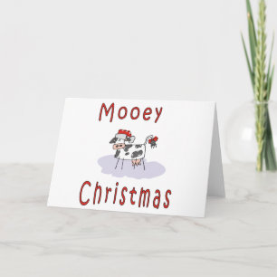 Cartes Pour Fêtes Annuelles Vaches : Mooey Christmas