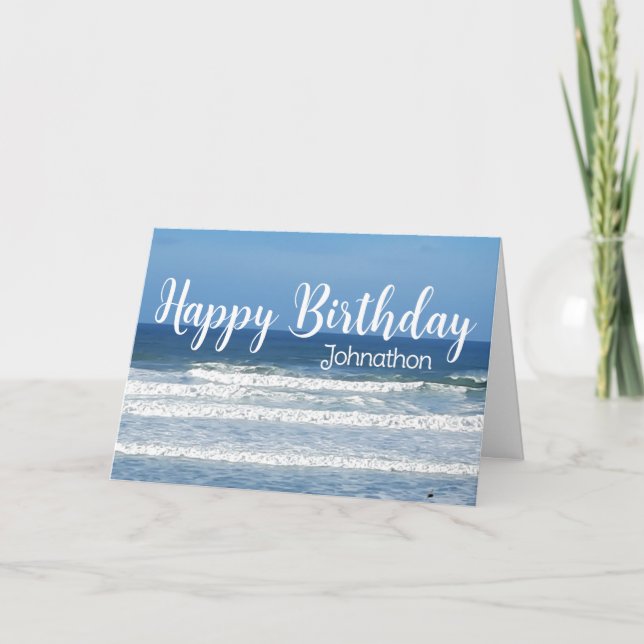 Cartes Pour Fêtes Annuelles Vagues et surf (Devant)