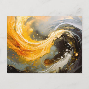 Cartes Pour Fêtes Annuelles Vagues modernes en marbre abstrait doré