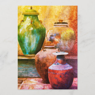 Cartes Pour Fêtes Annuelles Vaisseaux Vintage Art Acrylique Caroline 1974