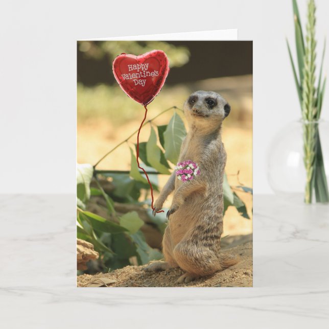 Cartes Pour Fêtes Annuelles Valantine Meerkat 2 (Devant)