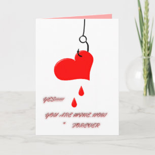 Cartes Pour Fêtes Annuelles Valantines day fishing hook card