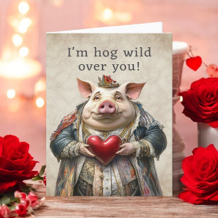 Cartes Pour Fêtes Annuelles Valentin Cochon drôle Fou de Toi