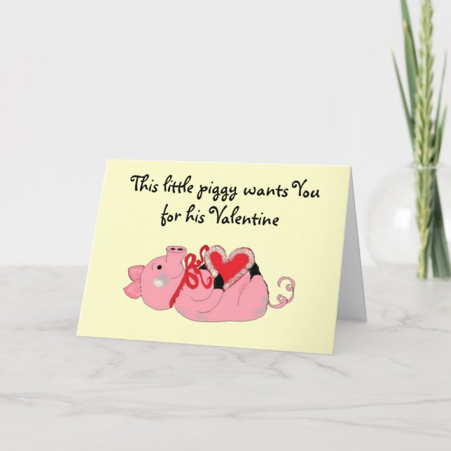 Cartes Pour Fêtes Annuelles Valentin Cochon Mignon (Devant)