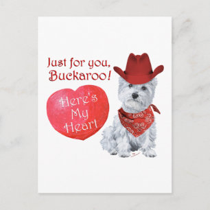 Cartes Pour Fêtes Annuelles Valentin Cowboy Westie