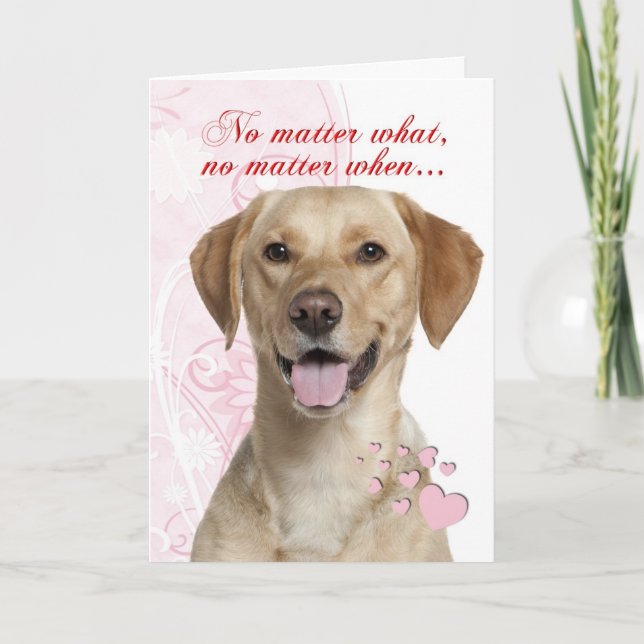 Cartes Pour Fêtes Annuelles Valentin Lab Jaune (Devant)