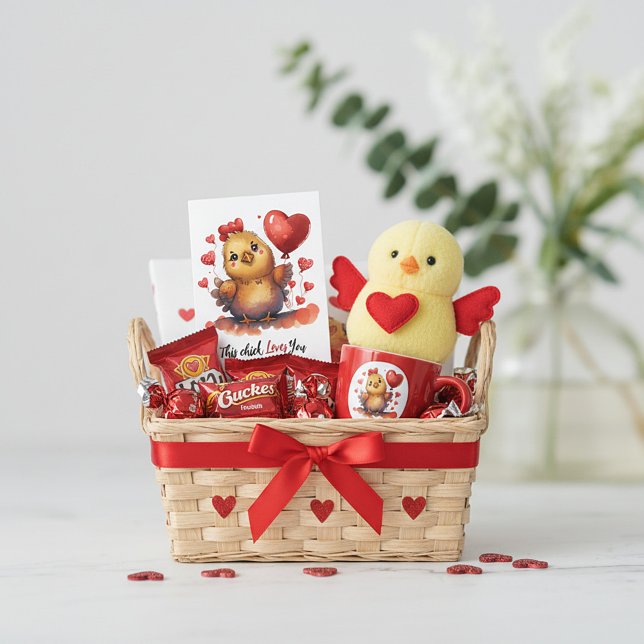 Cartes Pour Fêtes Annuelles Valentin poussin bébé mignon (Créateur téléchargé)