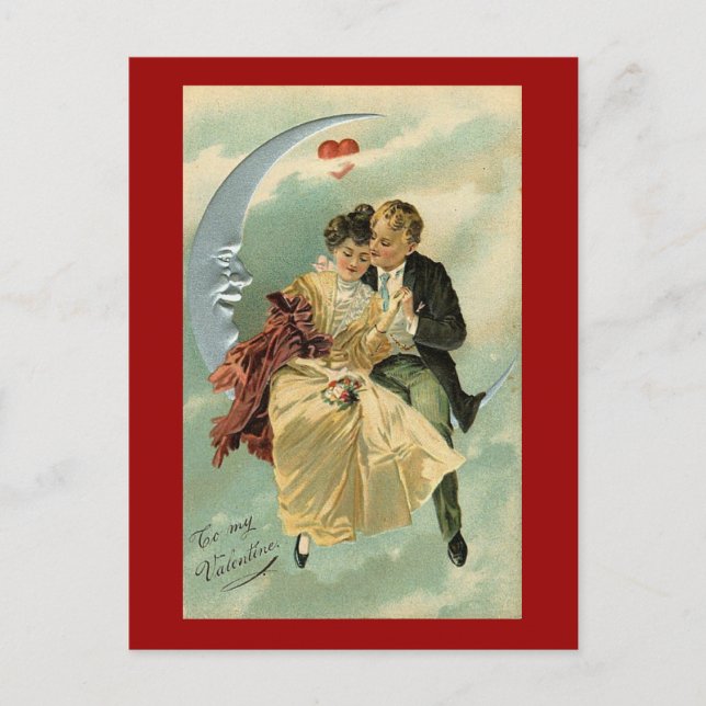 Cartes Pour Fêtes Annuelles Valentin romantique vintage (3) (Devant)