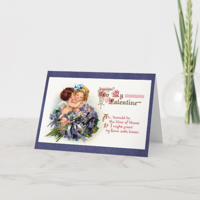 Cartes Pour Fêtes Annuelles Valentin victorien "La Félicité des Baisers" Amour (Devant)