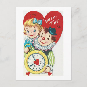 Cartes Pour Fêtes Annuelles Valentin vintage "Valen-time"