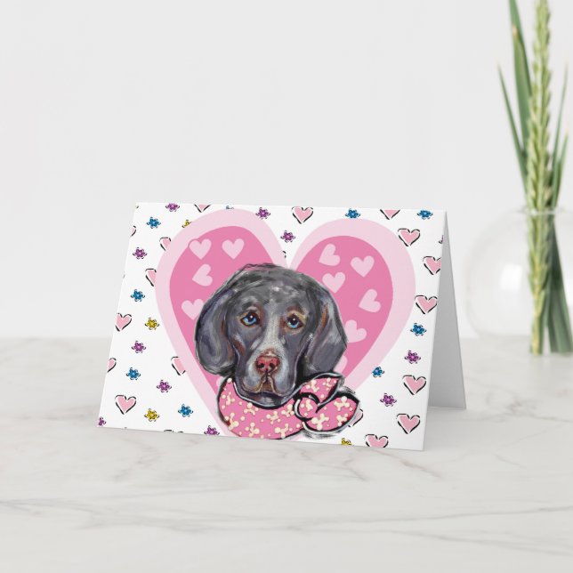 Cartes Pour Fêtes Annuelles Valentin Weimaraner (Devant)