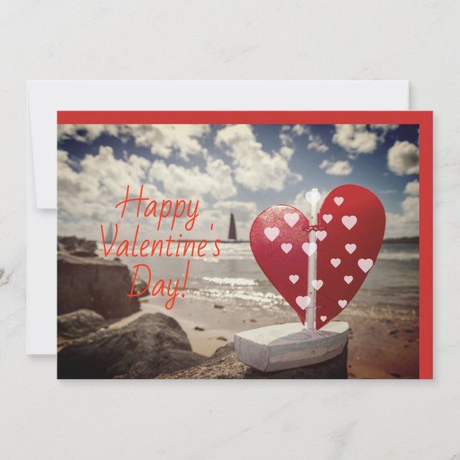 Cartes Pour Fêtes Annuelles Valentine à la plage (Devant)