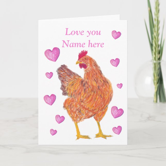 Cartes Pour Fêtes Annuelles Valentine au poulet (Devant)