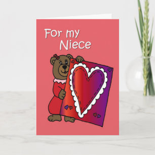 Cartes Pour Fêtes Annuelles Valentine Bear pour la nièce