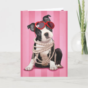 Cartes Pour Fêtes Annuelles Valentine Boston Terrier