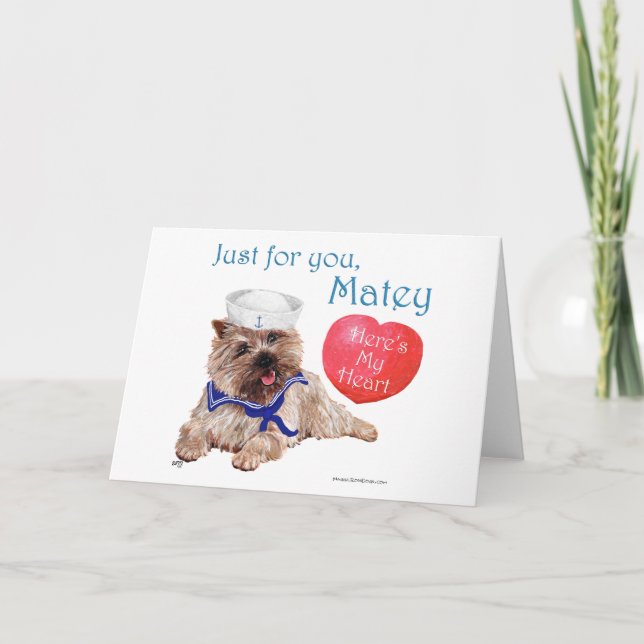 Cartes Pour Fêtes Annuelles Valentine Cairn Terrier (Devant)