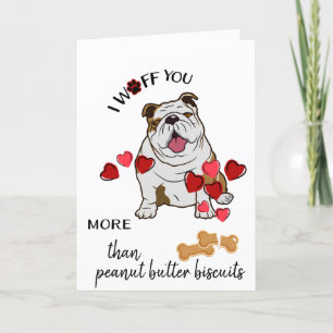 Cartes Pour Fêtes Annuelles Valentine Card from Your Bulldog Dog Love Biscuits