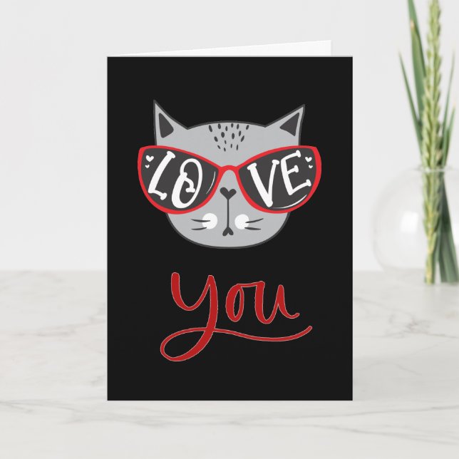 Cartes Pour Fêtes Annuelles Valentine Cat | VOUS AIMER HEUREUSE SAINTE-VALENTI (Devant)