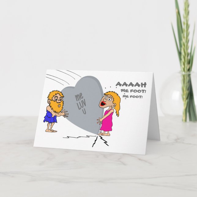 Cartes Pour Fêtes Annuelles Valentine Caveman (Devant)