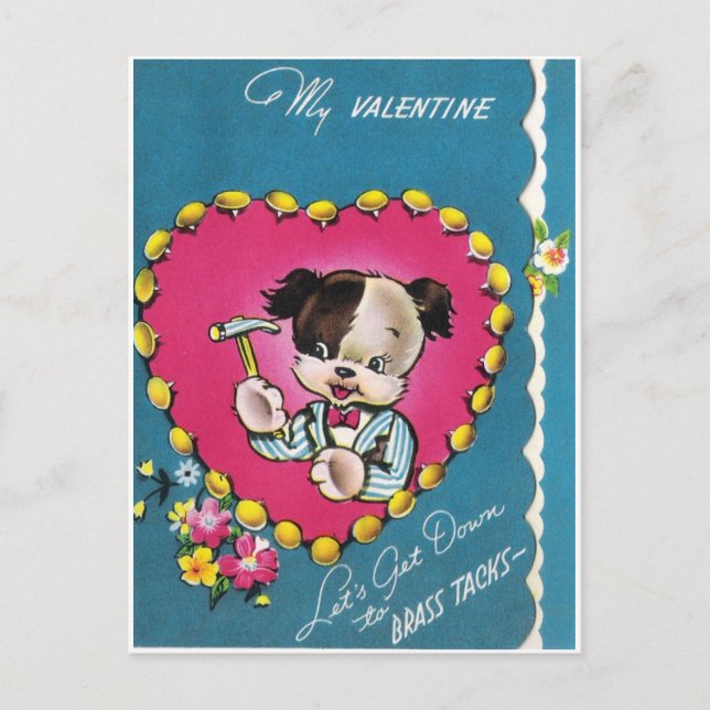 Cartes Pour Fêtes Annuelles Valentine Chien descendons vers des sacs en laiton (Devant)